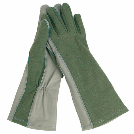 Nomex Flame Retardant Gloves, Heat Resistant Fire Brigade Pilot GREEN