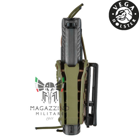 Fondina Pistola Polimero VEGA HOLSTER Bungy Universale 8BL00 VERDE fianco