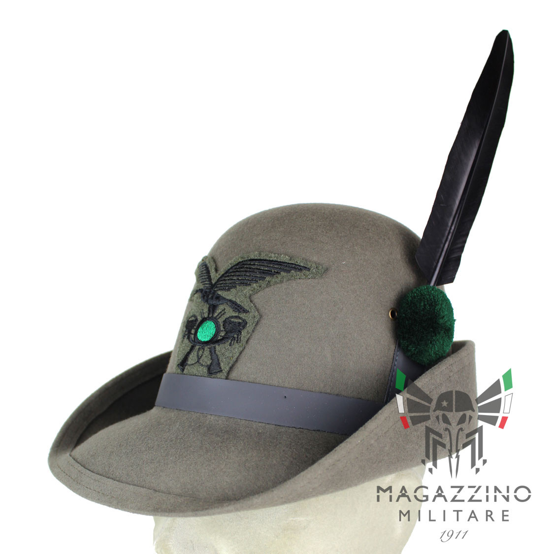Cappello Alpino da Truppa Originale COMPLETO di Fregio, Nappina e