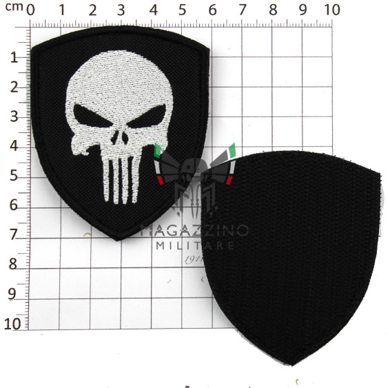 Patch embroidered THE PUNISHER BLACK shield