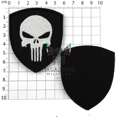 Patch toppa ricamata THE PUNISHER Scudetto NERO