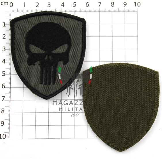 Patch embroidered THE PUNISHER low visibility od green shield