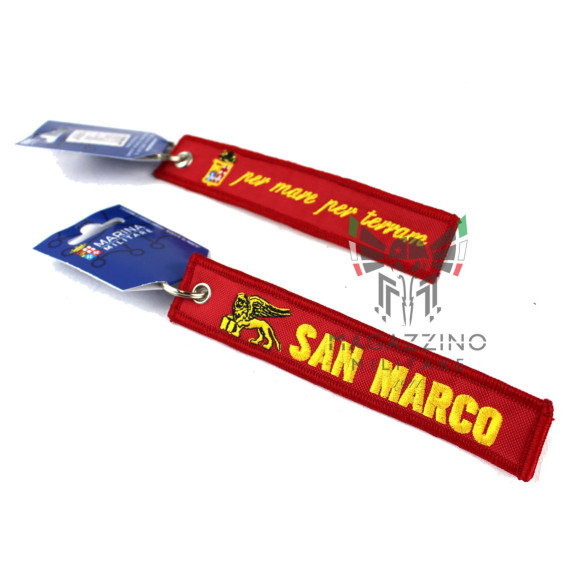 SAN MARCO keyring with embroidered writings on both sides