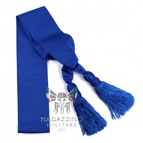 Ceremonial Azure Scarf Band with Pom Poms Army Navy Carabinier