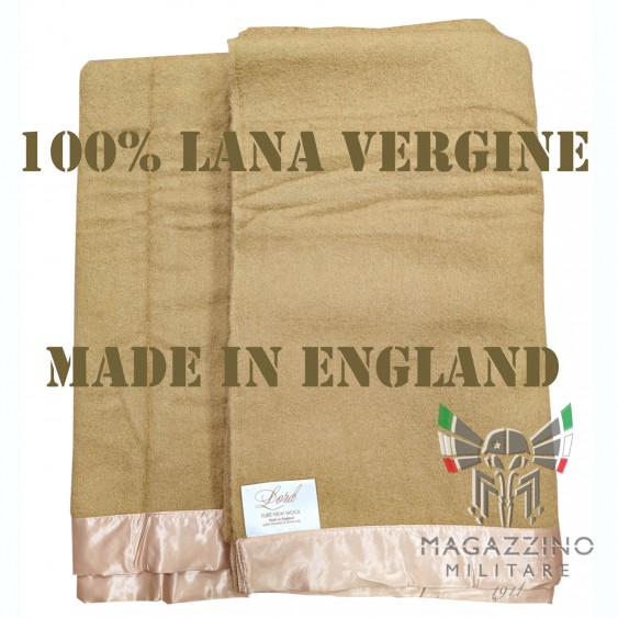 Camel Beige 100% New Wool Blanket Made in England 180x240cm