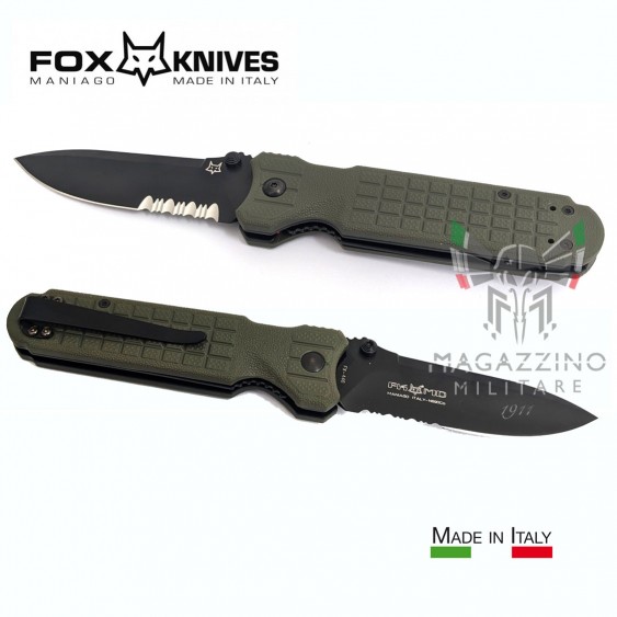 FOX PREDATOR 2F M/CO FORPRENE NATO Green Military Hunting Knife Made in Italy