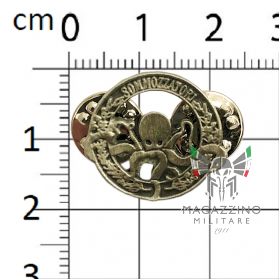 Distintivo Metallo pin Sommozzatori Marina Militare diametro 20mm Argento (208)