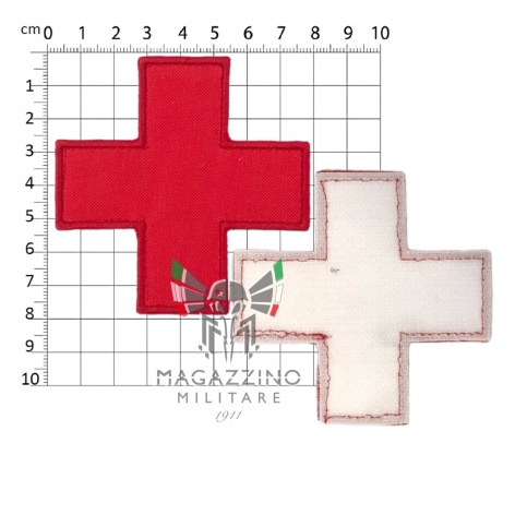 Red Cross Shaped Embroidery with Velcro 8x8cm (210)