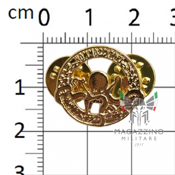 Distintivo Metallo pin Sommozzatori Marina Militare diametro 20mm Oro (209)