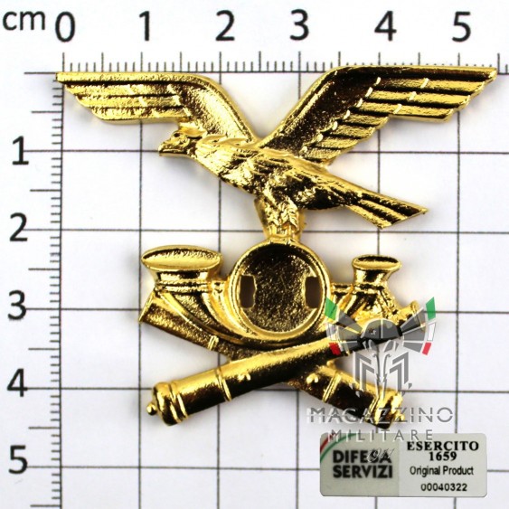 Golden Metal Alpini Artillery Badge for Norwegian Uniform (150)