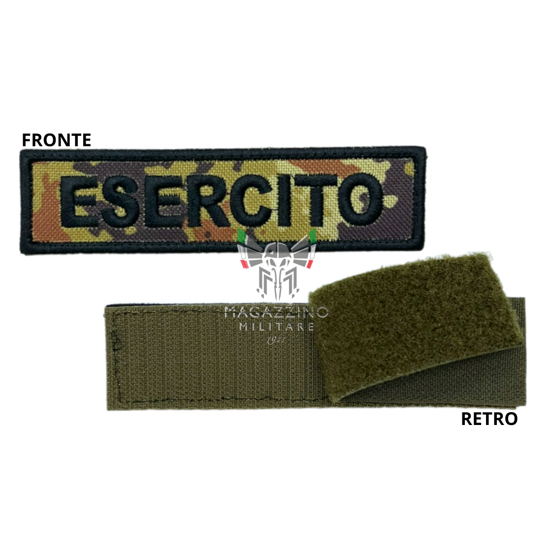 Patch Toppa Esercito cm 12x3 su Fondo Vegetato Ricamata Velcrata (95)