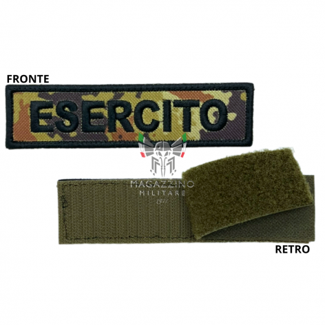 Patch Toppa Esercito cm 12x3 su Fondo Vegetato Ricamata Velcrata (95)