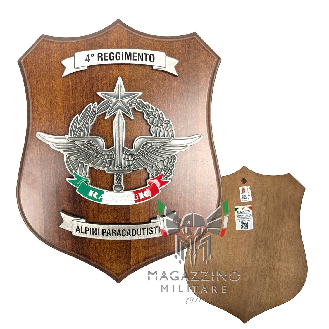 Crest ufficiale del 4° Reggimento RANGER Alpini Paracadutisti con emblema inciso