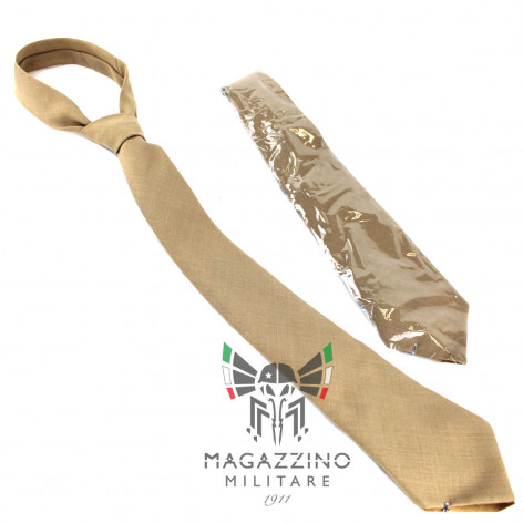 Khaki hazelnut summer wool-terital tie Original Carabinieri NEW