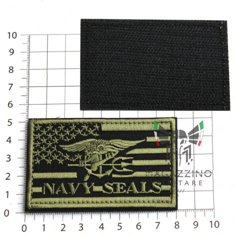 Arm Patch USA flag Emboidered 8.2x5.2cm NAVY SEALS OD