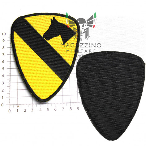 Patch 1°cavalleria USA con velcro 13.7x11.4cm GIALLO