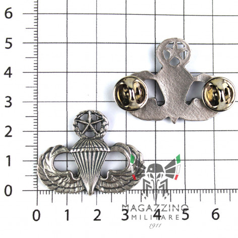 Distintivo Fregio metallo US Airborne Brevetto Paracadutisti ali stella AMERICANO pins