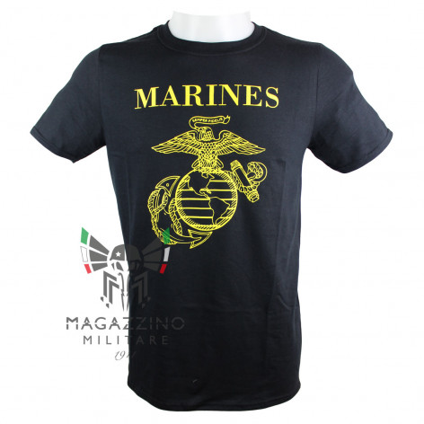 Maglietta T-SHIRT Militare Marines logo US NERA