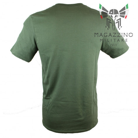 Maglietta T-SHIRT Militare Marines logo US VERDE retro