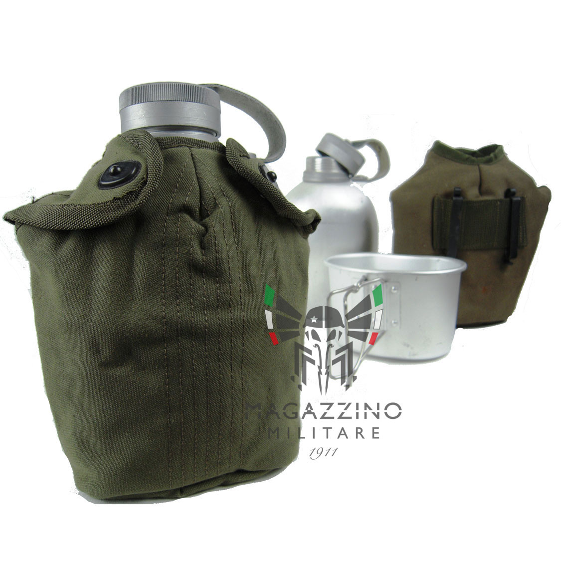 Borraccia originale Esercito Italiano con termofodera e gavettino Completa  NUOVA*